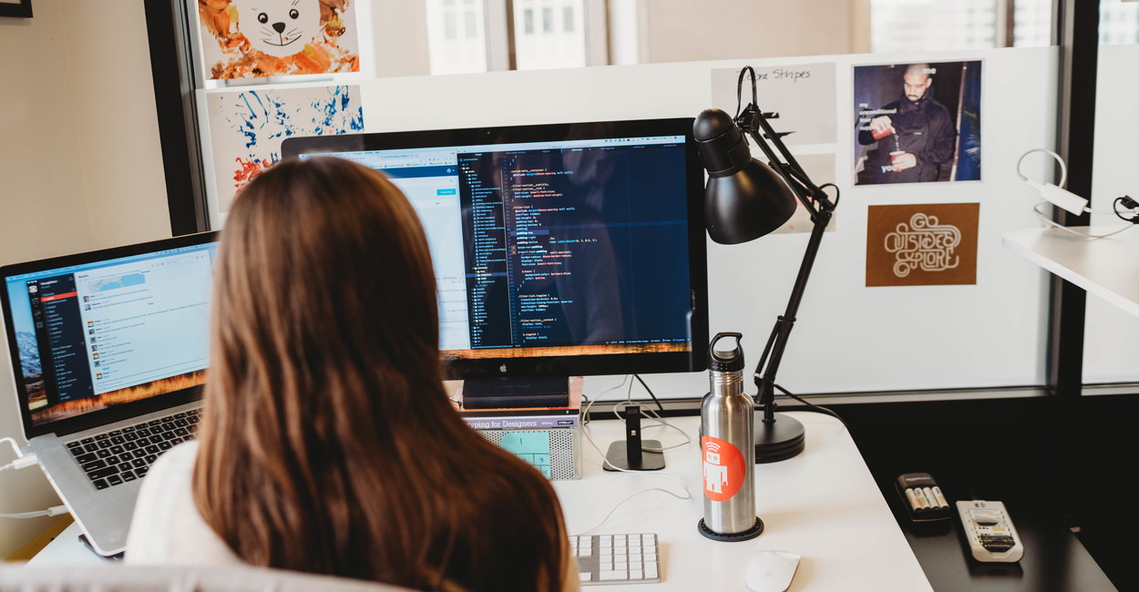 Developer working on code